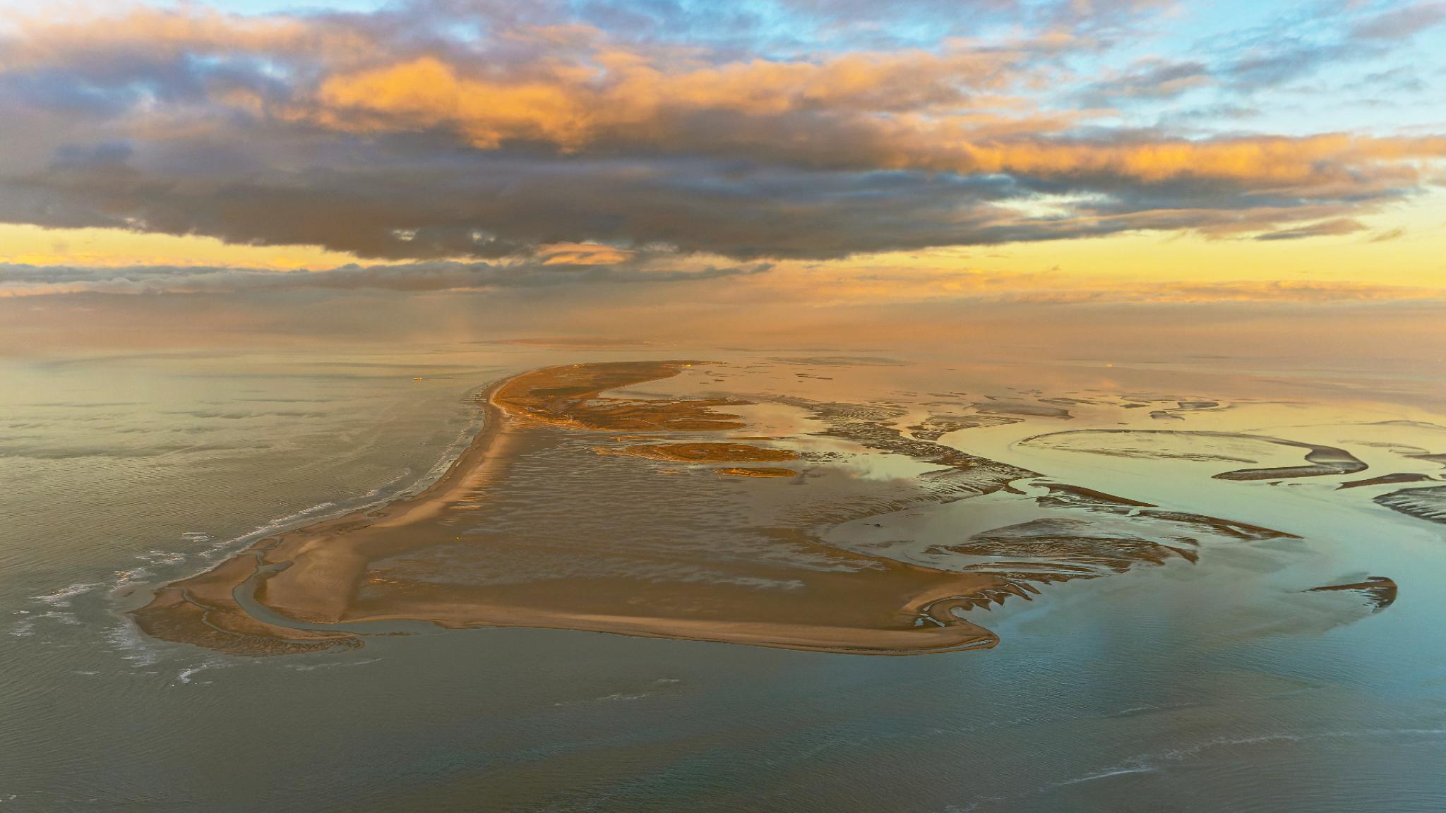 Wadden Sea at sunrise.