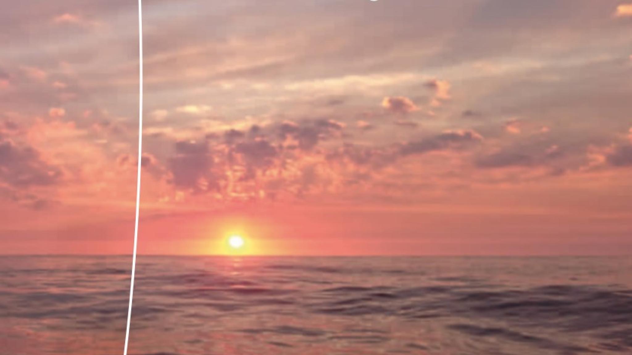 Book cover showing a calm sea at sunset with soft pink and orange clouds above the horizon; the sun sits low over the water, casting warm reflections across the waves. The title ‘Suspended matter transport in the coastal turbidity maximum zone along the Holland coast’ and the author’s name, Carola Margaretha van der Hout, appear centered over the sky.