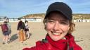 Een selfie van Maxi op het strand bij Paal 17. (foto: Maxi Scheller)