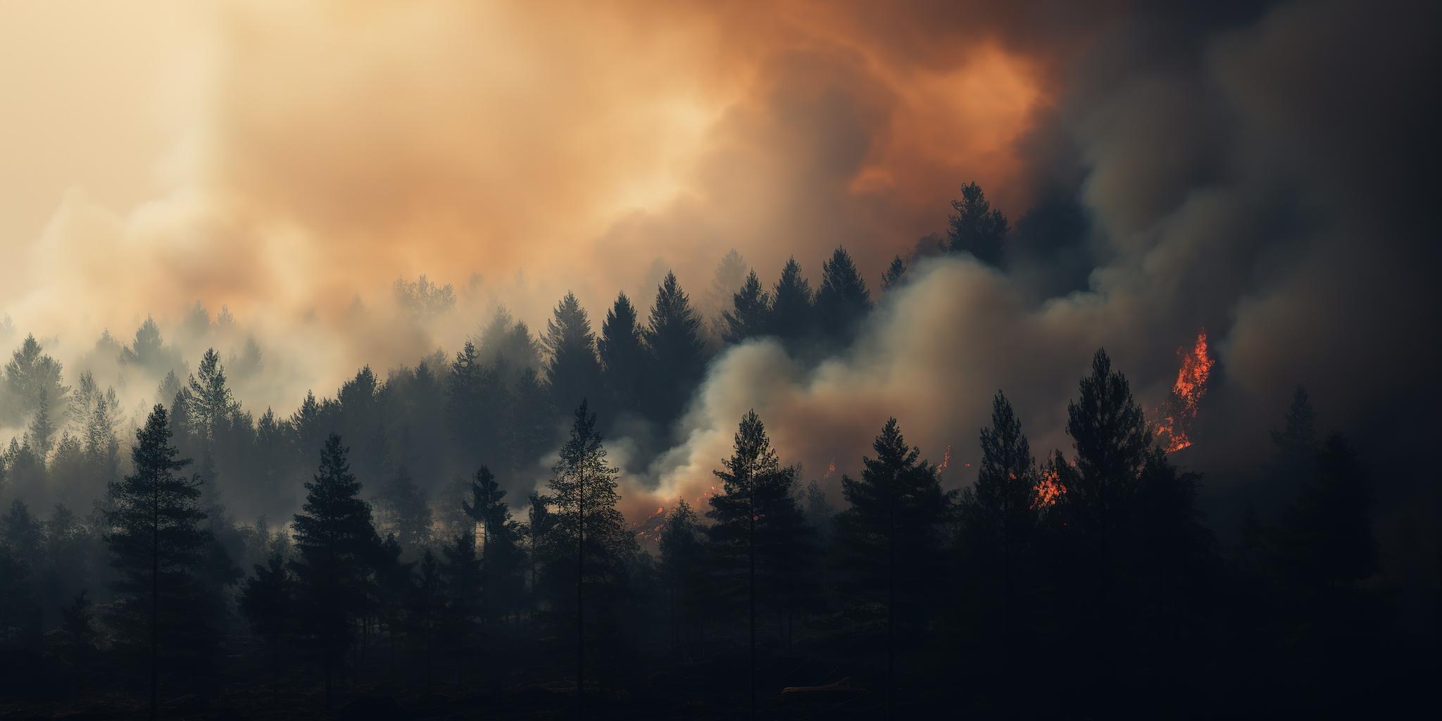 Burning forest