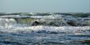 Noordzee in de winter, golven en wind.