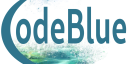 Code blue logo on a transparent background