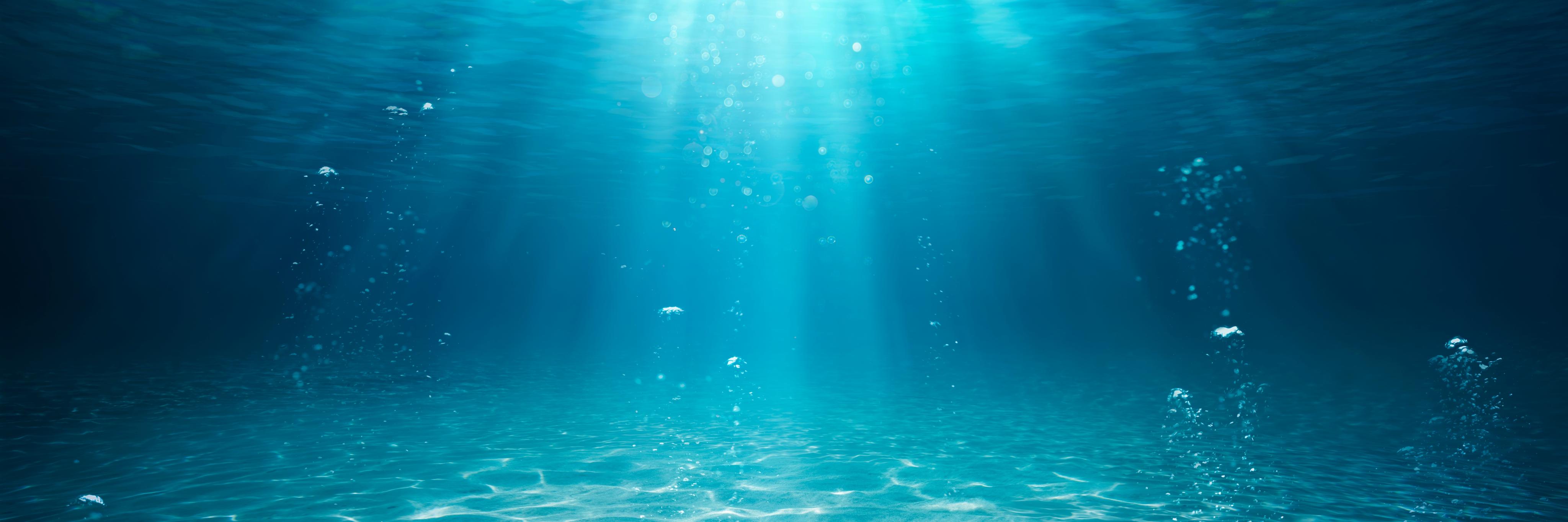 Underwater Sea - Deep Abyss With Blue Sun light