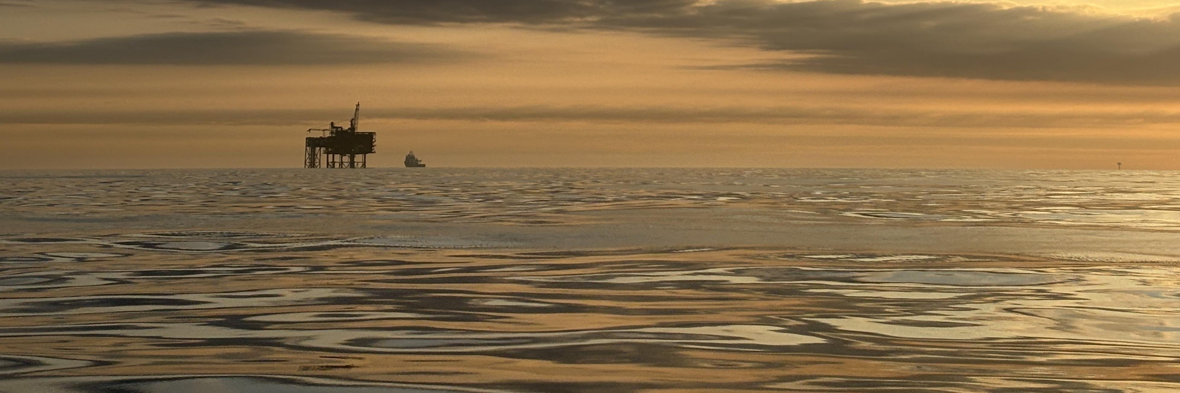 North Sea and sky at sunset.