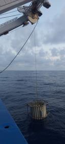 CTD being welcomed home from its voyage into the deep.