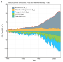 The so called 'sources’ en ‘sinks’ for carbon. above and under the horizontal line. 