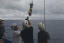 Deployment of the acoustic buoy. Photo: Luca Possenti